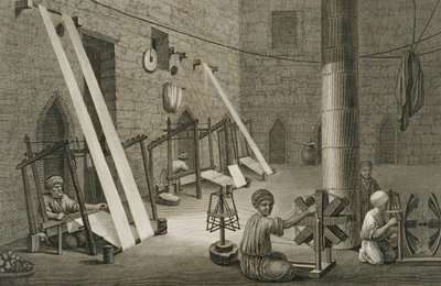 Innenraum einer Weberwerkstatt, aus Band II Künste und Handwerke von 